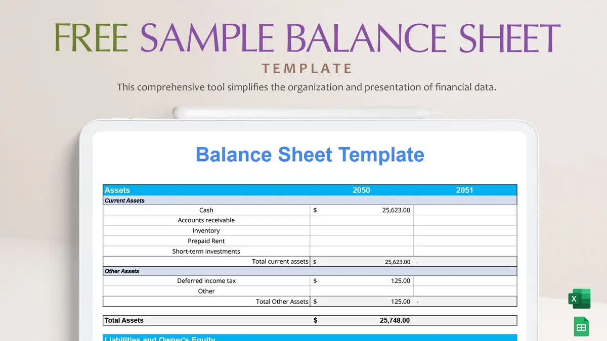 Free Sample Balance Google Sheet Template