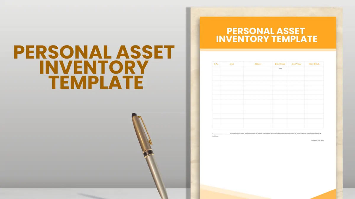 Personal Asset Inventory Google Sheet Template